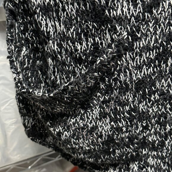 BCBGMAXAZRIA black variegated long sleeve cardigan pockets FLAW NO SIZE maybe 1X - Picture 3 of 8